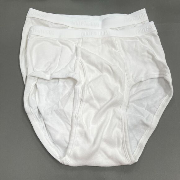 Fruit of the Loom Men's Underwear Briefs Large White Lot of 2 - Picture 1 of 4